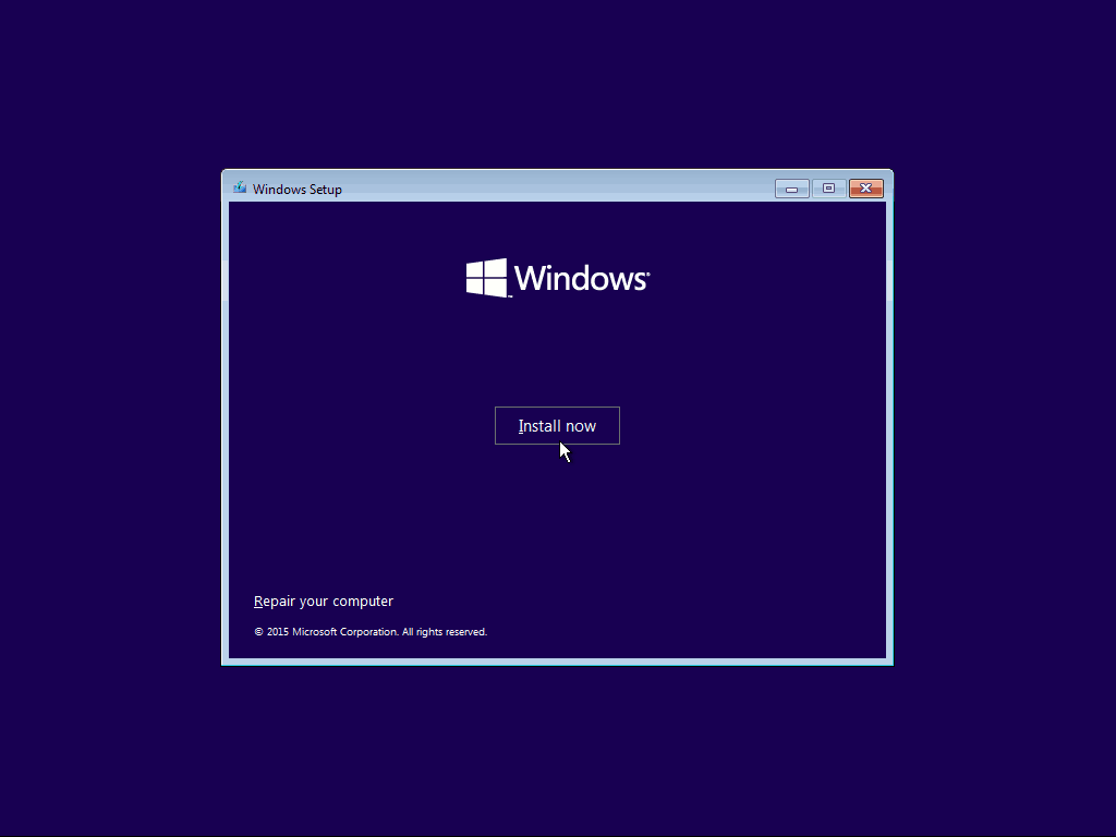 02 Installer nå Windows 10 Clean Install