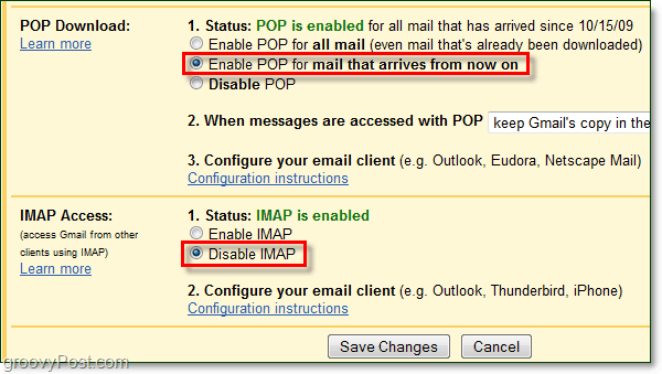 Koble Gmail til Outlook 2010 ved hjelp av POP