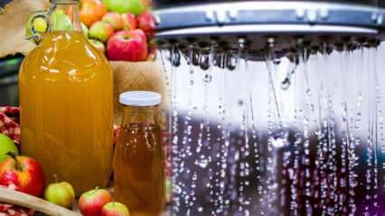 Hva er fordelene med eple cider eddik juice? Hva skjer hvis du tilfører eplecidereddik i dusjvannet ditt?