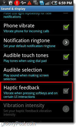 Aktiver eller deaktiver Android Haptic tilbakemelding