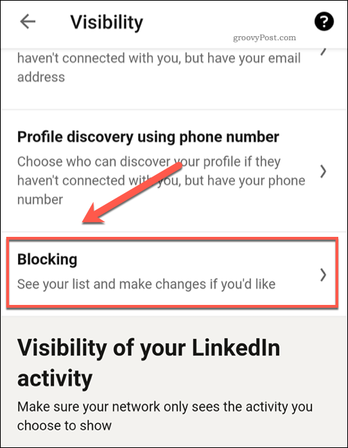 LinkedIn-blokkerte brukerinnstillingsmeny