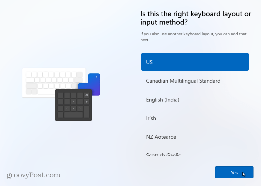 Tastaturoppsett installere windows 11