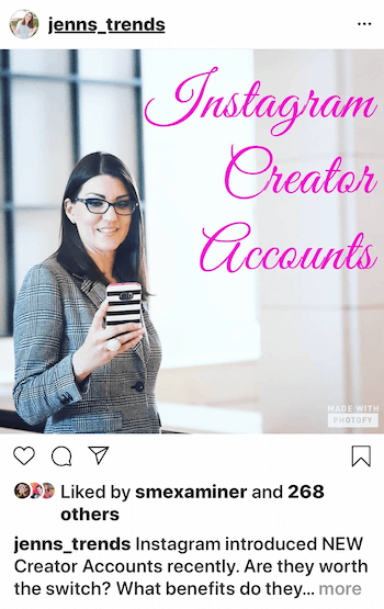 Instagram-forretningsinnlegg med tekstoverlegg