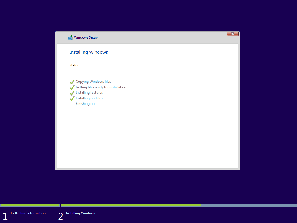 11 Fullfør Windows 10 Clean Install