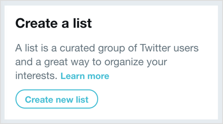 Klikk på Opprett ny liste, og velg deretter brukerne du vil legge til på Twitter-listen din.