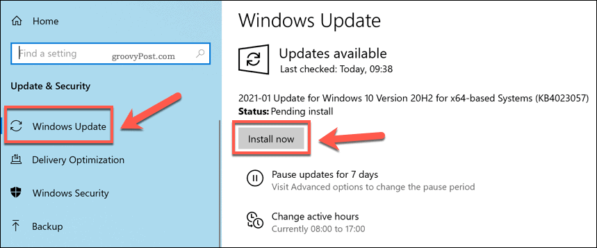 Installere nye Windows-oppdateringer