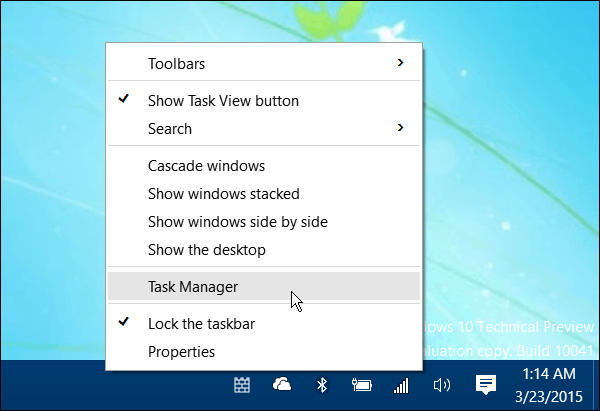 Åpne Oppgavebehandling Windows 10