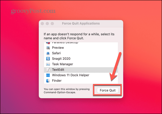 mac force quit-knapp