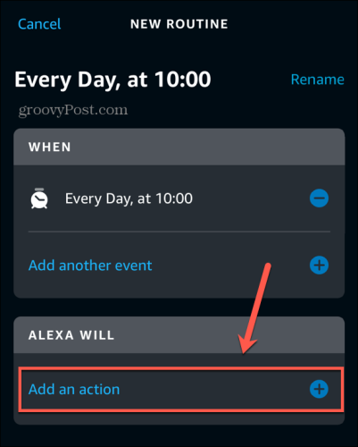 alexa app legg til handling