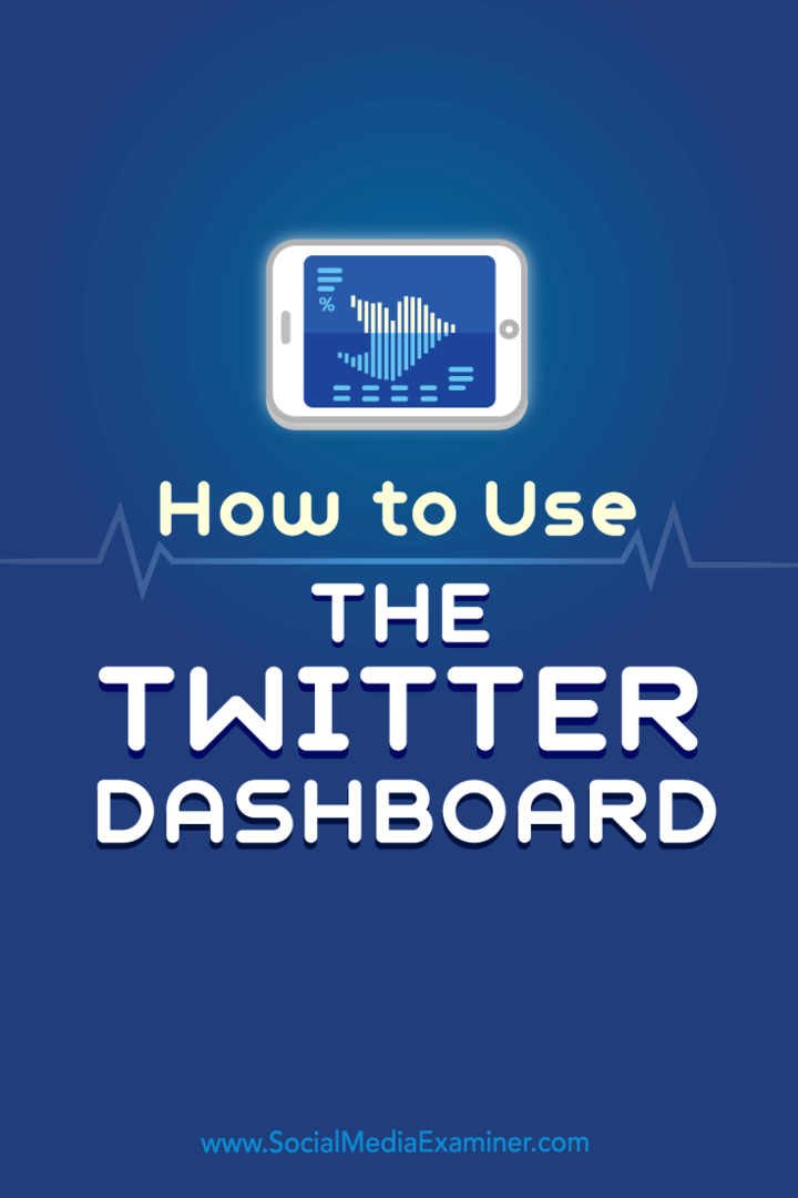 Tips om hvordan du bruker Twitter Dashboard til å administrere Twitter-markedsføringen.