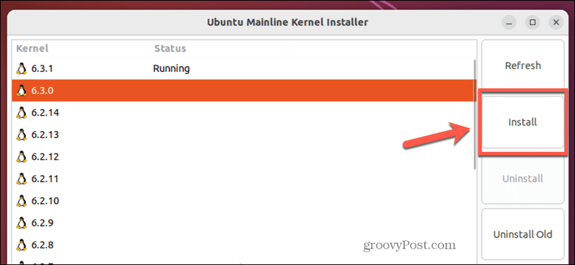 ubuntu installer kjernen i hovedlinjen