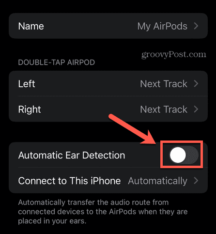 Airpods automatisk øredeteksjon av