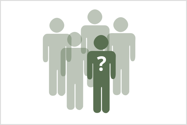 En Facebook-gruppe må appellere til et nisjepublikum. I en gruppe på fem personsymboler er fire lysegrønne og gjennomsiktige, og en er mørkegrønn med et hvitt spørsmålstegn på brystet.