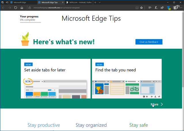 Deaktiver den irriterende Microsoft Edge 'første kjør' velkomstsiden i Windows 10