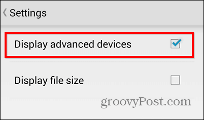 Eksporter filer i Dropbox for Android Straight til SD-kort