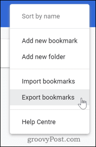 Eksporterer bokmerker i Chrome