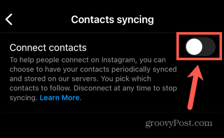 instagram-kontakter synkroniseres av