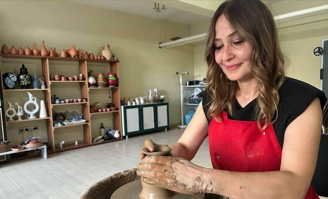 Den keramikkinteresserte kvinnen åpnet et verksted med støtte fra KOSGEB!