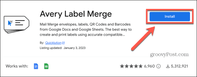 google sheets installer avery label merge