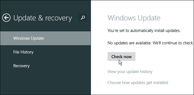 Hvordan håndtere oppdateringer i Windows 8.1