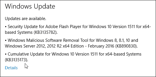 Windows 10 kumulativ oppdatering KB3135173 Build 10586.104 tilgjengelig nå