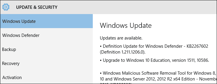 Tving Windows 10-oppdatering for å levere novemberoppdateringen