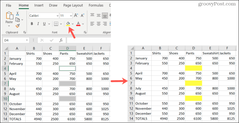 Uthev emner i Excel