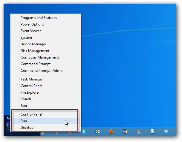 Resultat av strømmenyen i Windows 8
