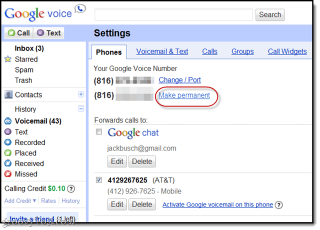 beholder det gamle google-stemmenummeret ditt etter porting
