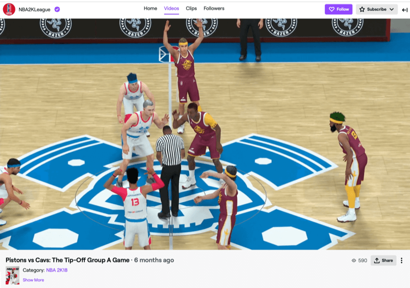 NBA2k ligakamp på Twitch
