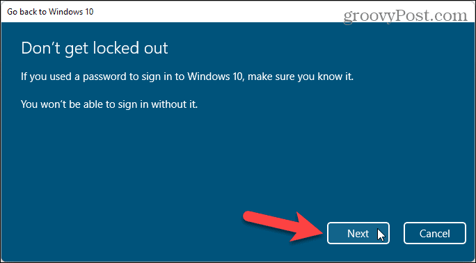 Husk Windows -passordet ditt, slik at du ikke blir låst ute