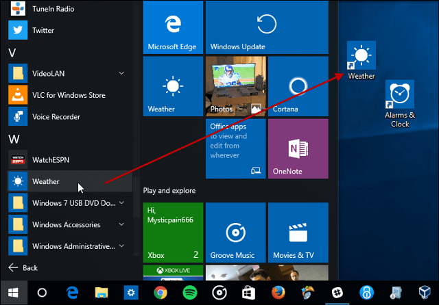 Tips om Windows 10: Lag snarveier på skrivebordet for Universal Apps