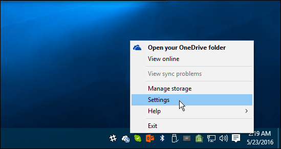 OneDrive-innstillinger