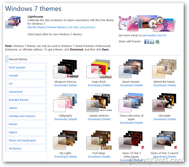 nedlastinger av windows 7-temaer