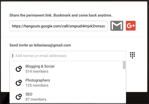 google hangout invitasjon