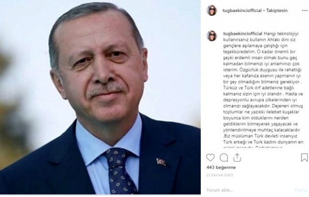 Tuğba Ekinci-deling av president Tayyip Erdoğan