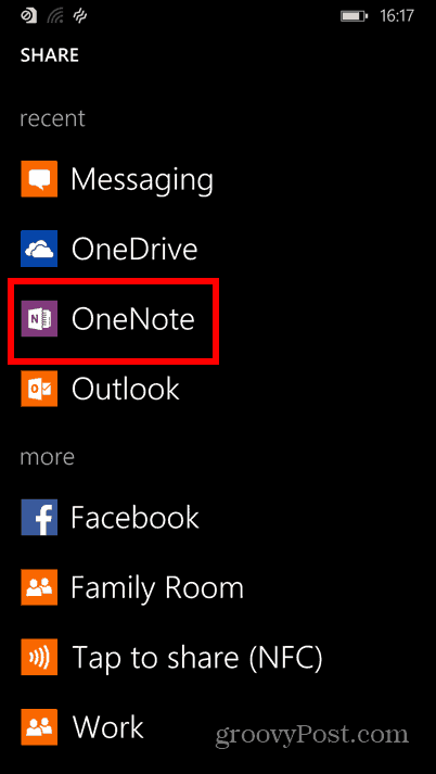 Windows Phone 8.1-skjermbilder onenote