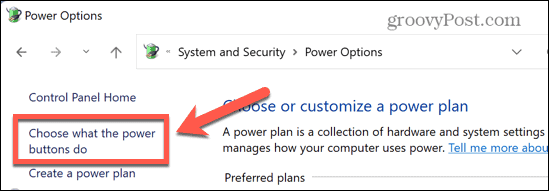 Windows-systemet velger hva strømknappene gjør