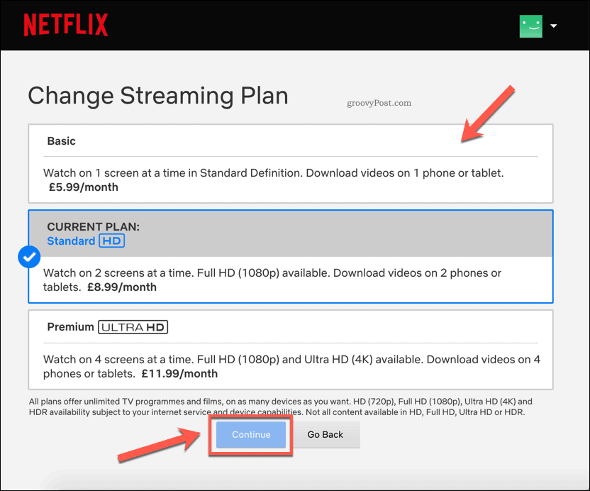Endre abonnementsplaner for Netflix