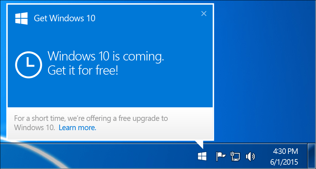 Microsoft fjerner Windows 10 Upgrade Nag Notification