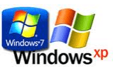Windows Xp og Windows 7 logoer