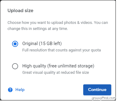 Google Upload Størrelsesgrense til 15 GB eller komprimert