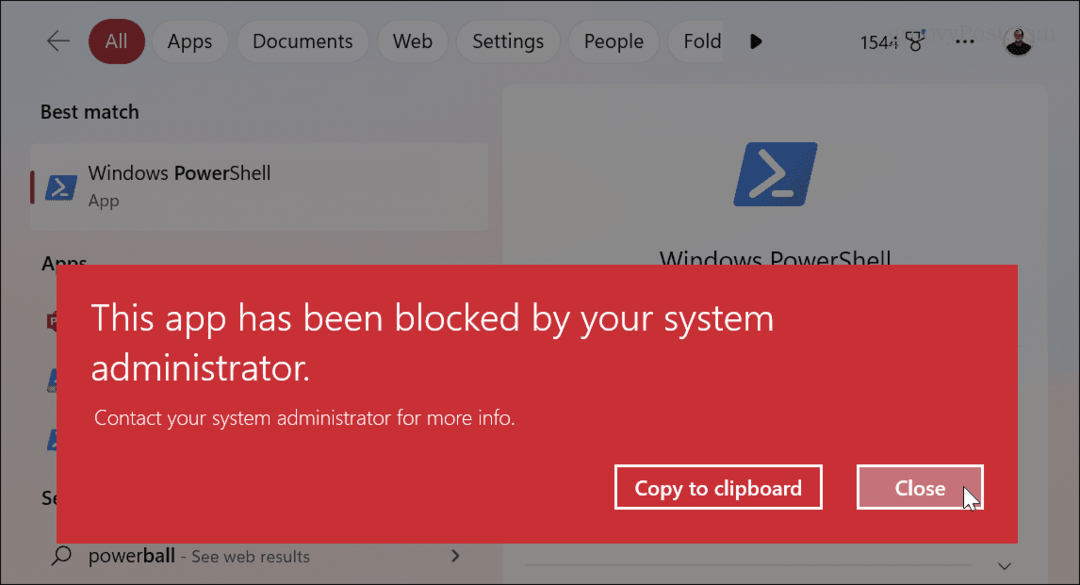 Blokker tilgang til skrivebordsapper på Windows