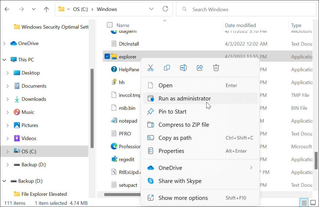 Hvordan kjøre Windows 11 File Explorer som administrator
