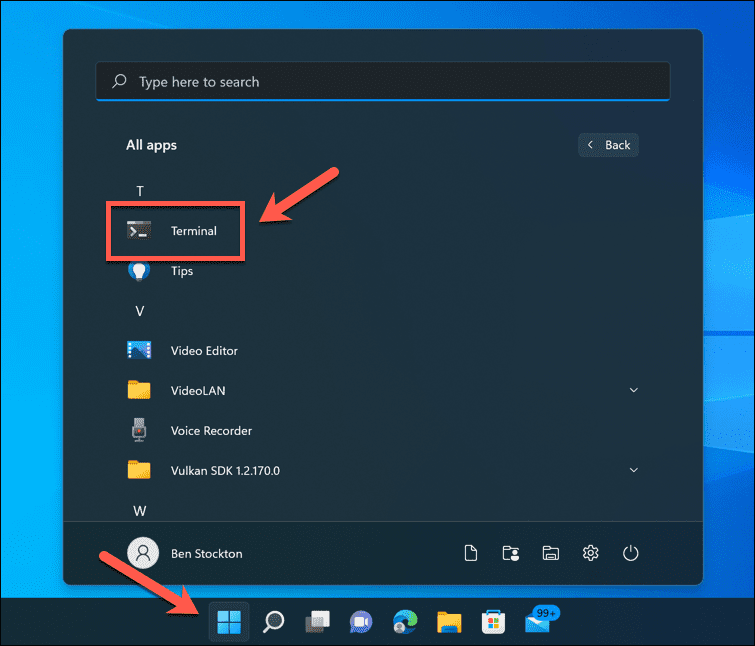 Åpne terminalen på Windows 11