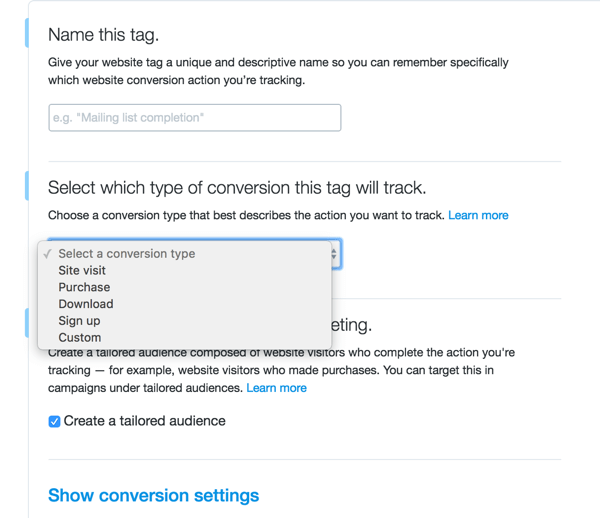 Twitter-annonser konfigurerer konverteringshendelse