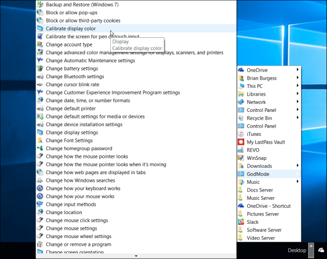 gud-modus Windows 10 oppgavelinje