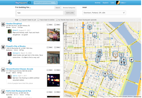 foursquare utforsker nå på nettet