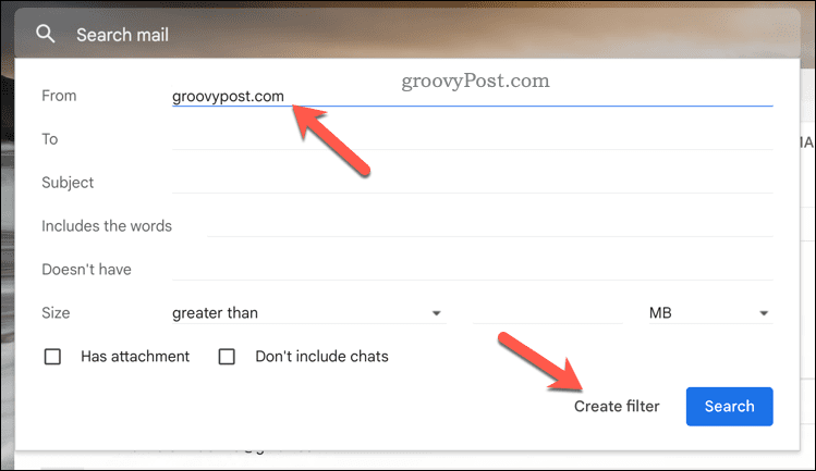 Lag Gmail-filter