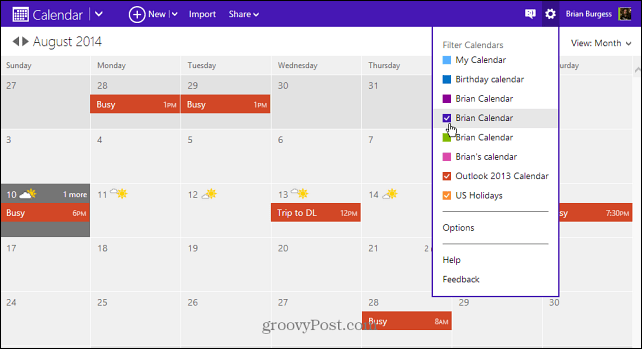 Outlook.com-kalender